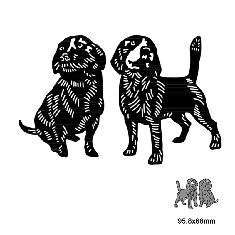 

2pcs Animal Dog Metal Cutting Dies Mold Scrapbook Craft Mold Template Embossing Paper Mold Making New