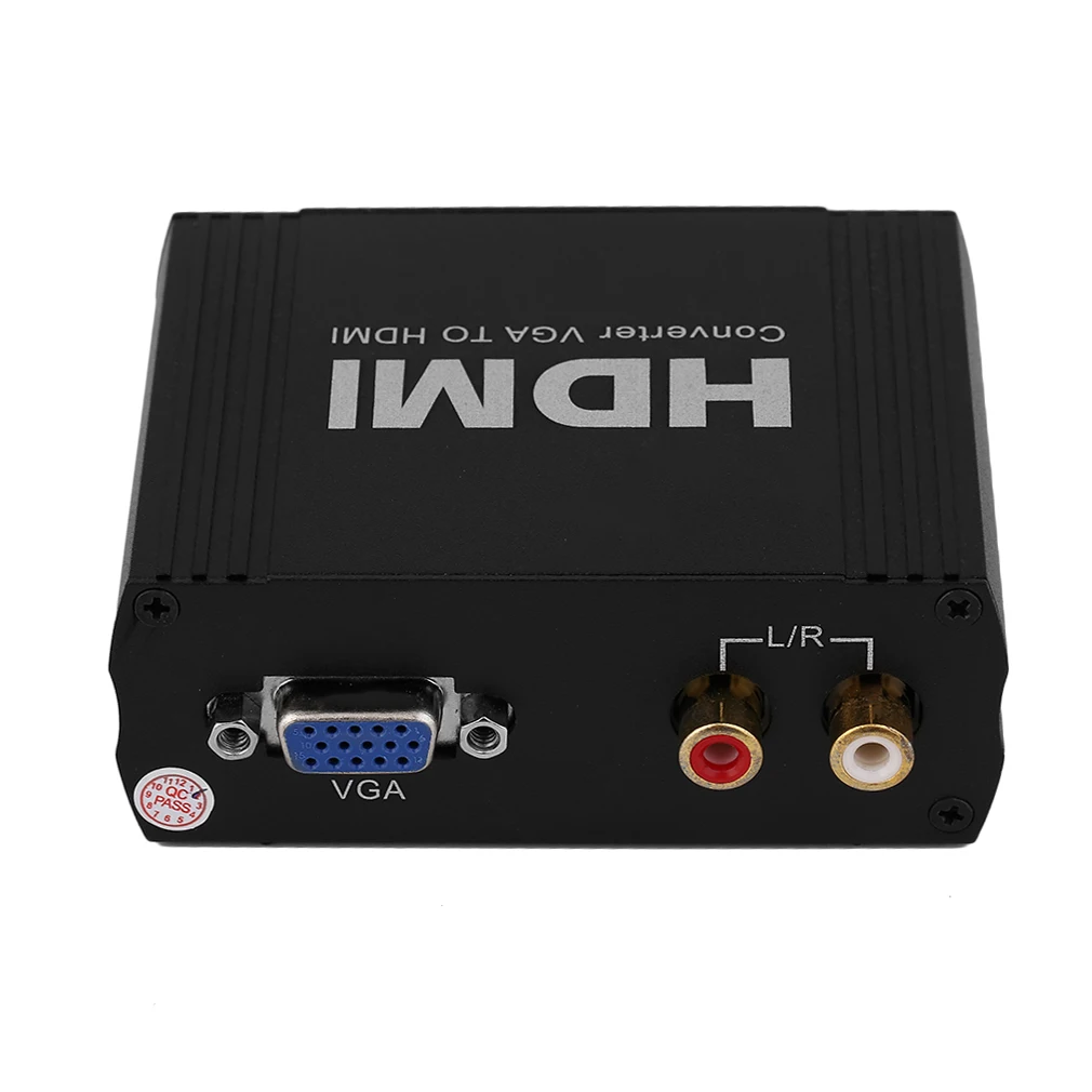 Профессиональный 1080P VGA в HDMI преобразователь аудиовизуальных систем+ R/L аудио в HDMI VGA в HDMI преобразователь с адаптером питания