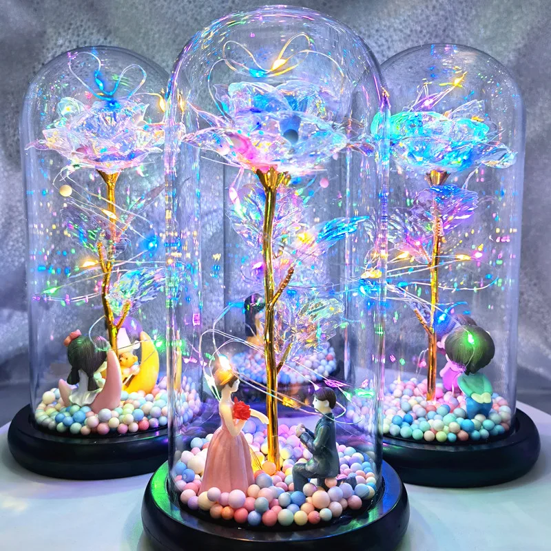 Artificial Rose LED Light Artificial Rose LED Light Valentines Day Gifts for Mother Mon Boyfriend Girlfriend Bridesmaid Gift Wedding Favors for Guests artificial rose led light