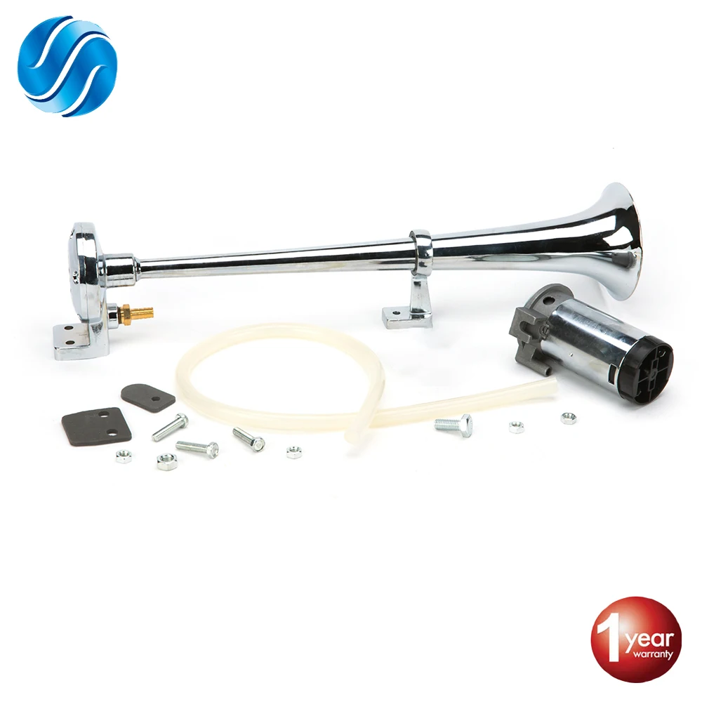 Air Horn Super Loud Single Trumpet Compressor Complete Set for Trucks