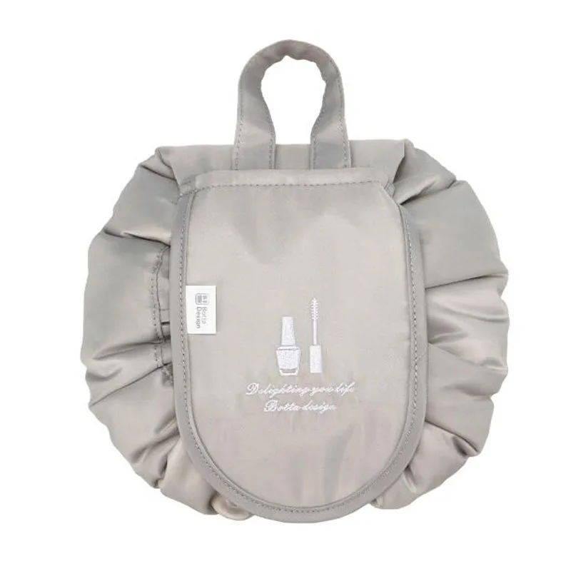 Ladies Drawstring Cosmetic Bag Multifunction Makeup Tool Bags Travel Cosmetic Bag Storage Bag Cosmetics Beauty Kit Storage Bag - Цвет: Gray
