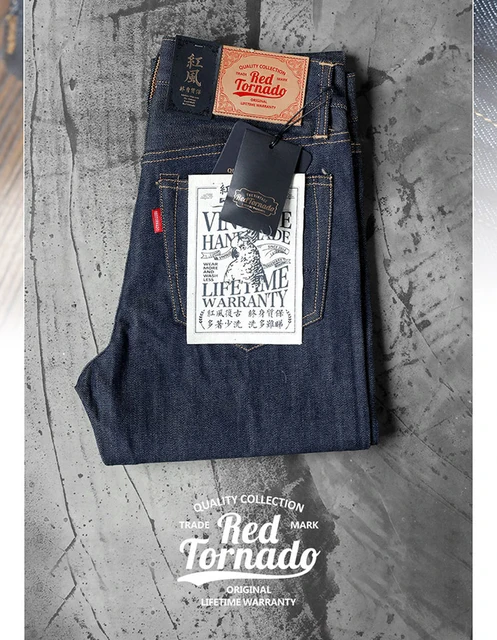 Red Tornado 03D10 12oz Low-Rise Jeans For Men Selvedge Denim Straight Slim  Fit