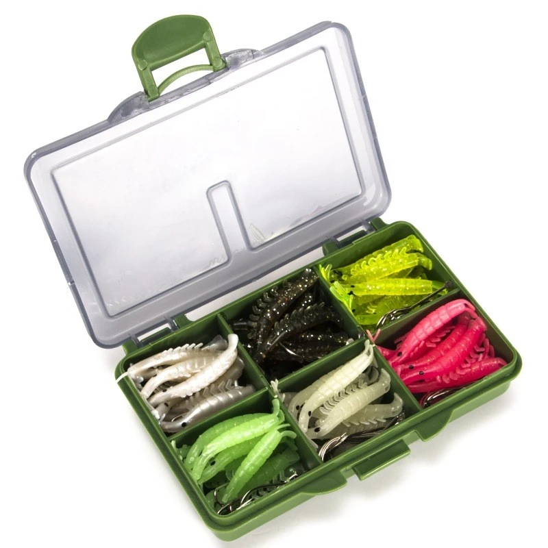 Set of 10 Shrimp Hook Cover Plastic Lure Protector Case Tackle Accessories