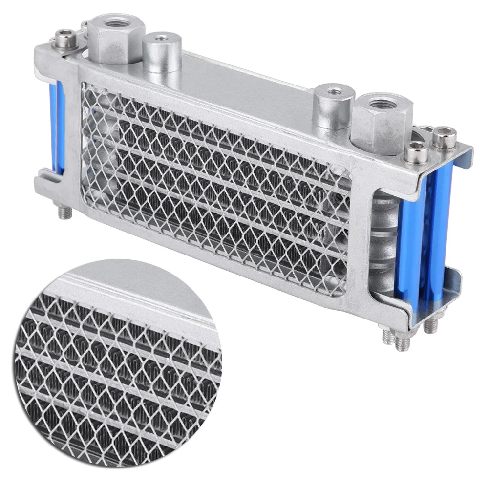 Универсальный двигатель мотоцикла масляный кулер охлаждение радиатора подходит для мотоцикла Байк 50CC-200CC горизонтальный двигатель серебристый черный