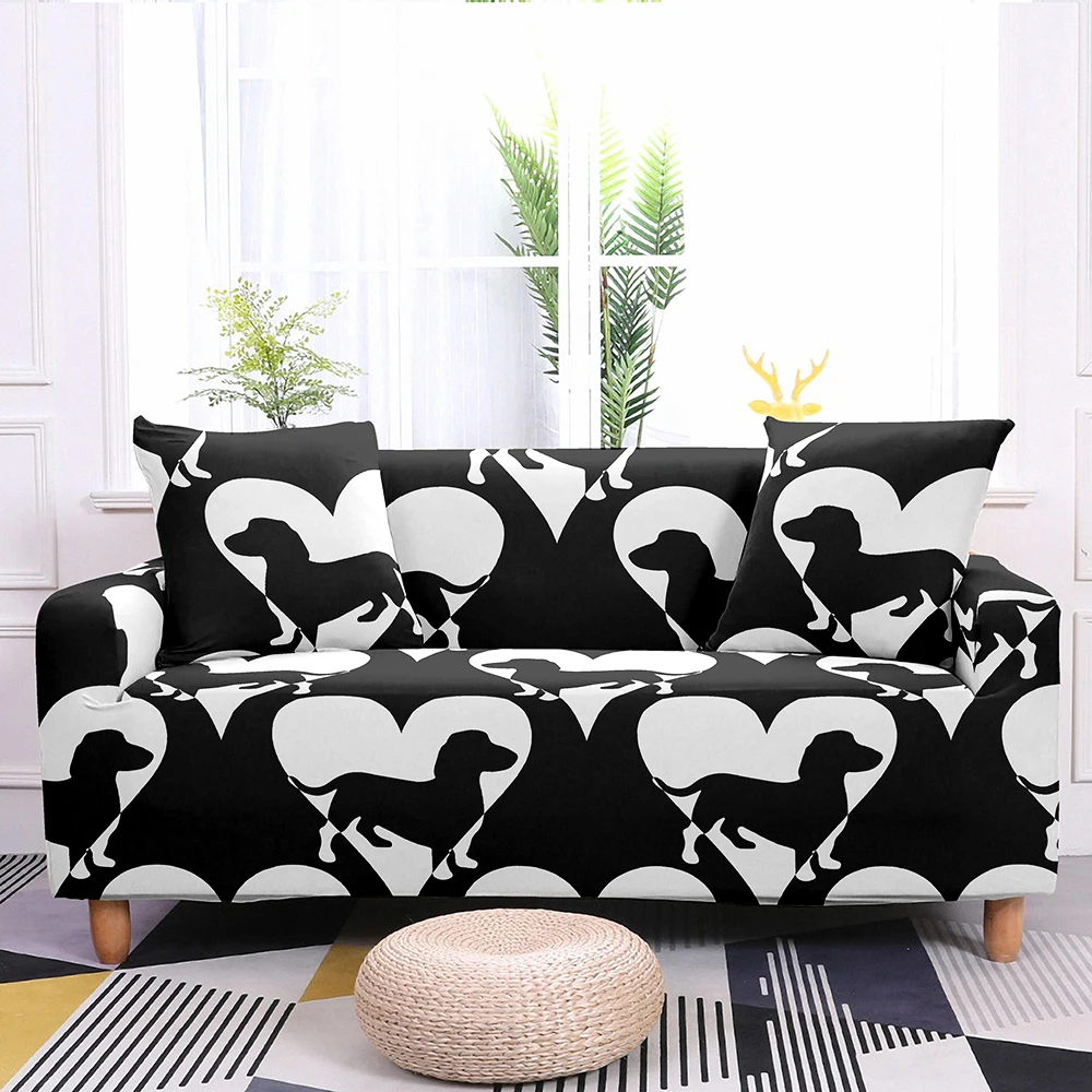 Шлёпанцы с изображением щенков эластичный диванных чехлов для Гостиная