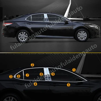 

Chrome stainless steel Door Window Pillar Sill Trim Cover trim For Toyota Camry 2018 2019 Car Accessories