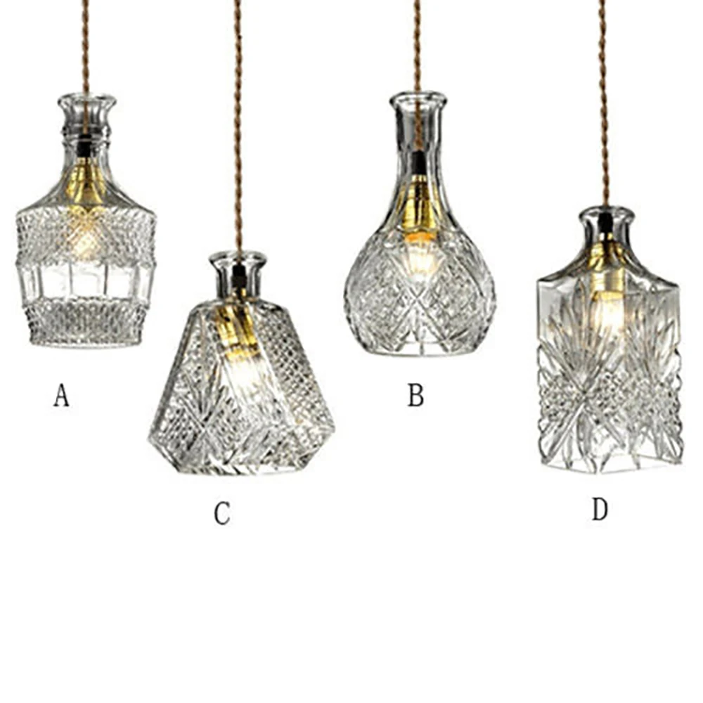

Creative American Style Industrial Wine Bottle Glass Chandelier E27 For Living Room Bedroom Bar HallwayHotel Hall