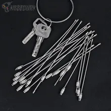 10Pcs Stainless Steel EDC Keychain Tag Rope Wire Cable Loop Screw Lock Gadget Ring Key Keyring Hanging Camp Hanging Hand Tool