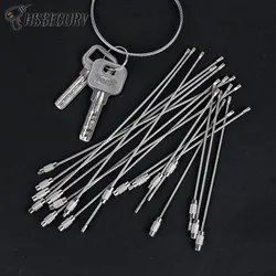 EDC porte clé en acier inoxydable, câble, boucle de câble, vis de verrouillage, Gadget, anneau, porte clés, outil à main suspendu de Camp, 10 pièces 