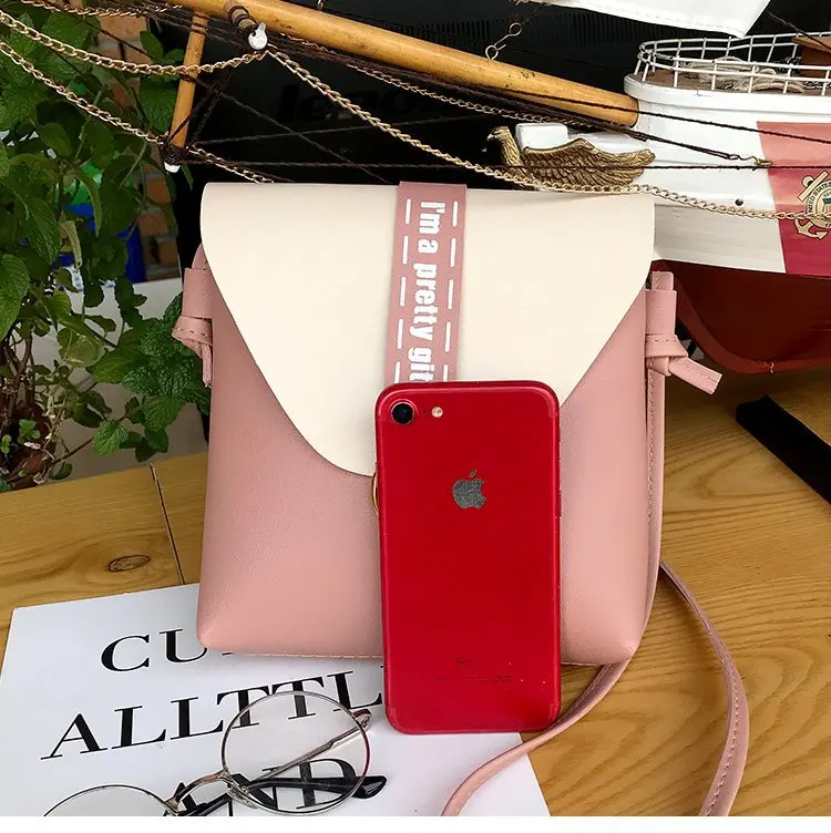 

2019 Spring New Style PU Handbag Solid Color Shoulder Bag Mini Cool Mobile Phone Bag Wallet Oblique Bag