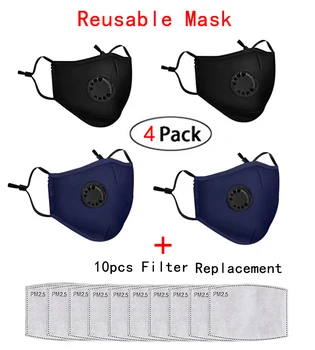 

replacement filters mask Breathing Valve with 10PCS PM2.5 Filter reusable Washable Mask Multilayer Filter