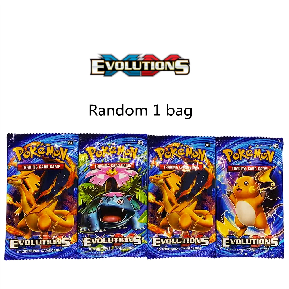 Random 1 bag of Pokemon game Battle Card English collection Pikachu spray fire dragon children's toy card Cartoon blind bag card