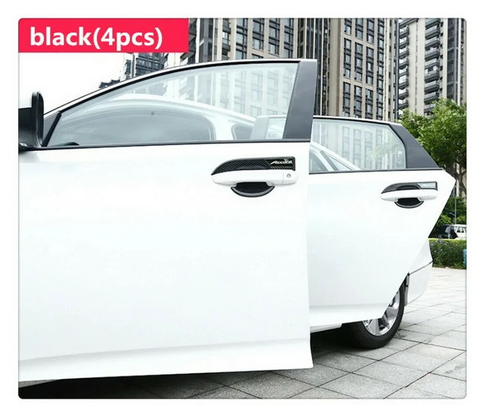 Углеродное волокно боковой двери ручки чаши Крышка Накладка 4 шт. для Honda Accord