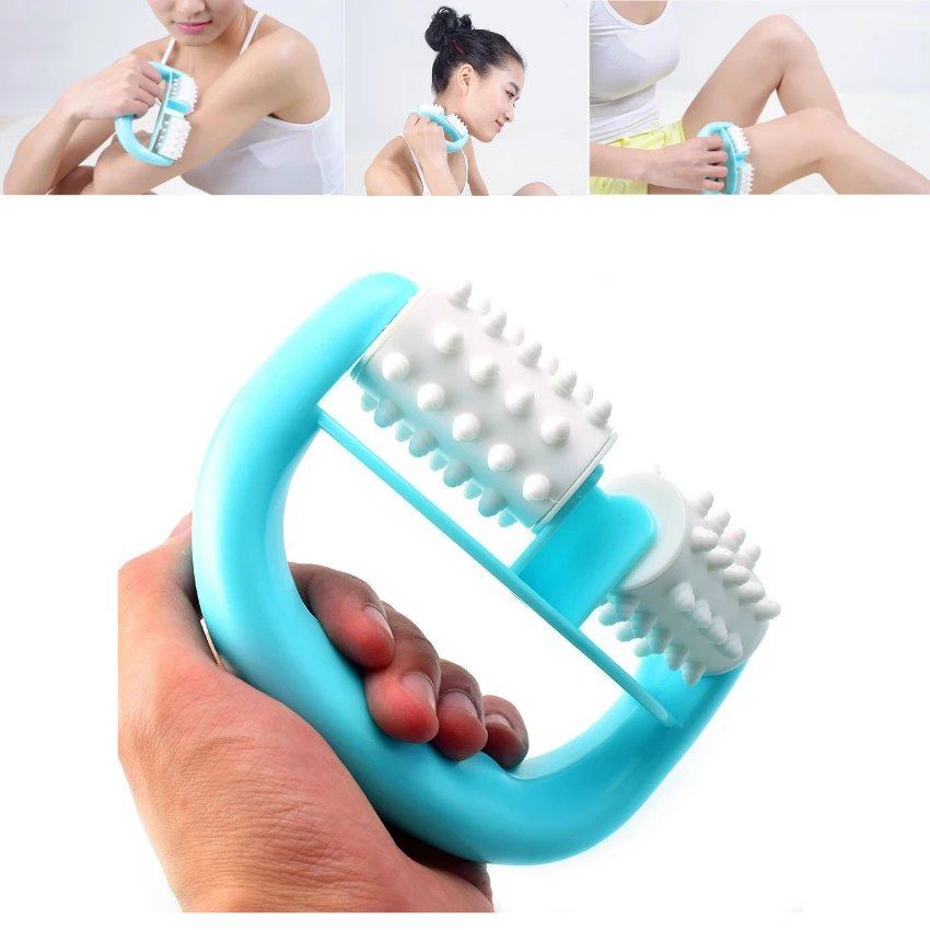 Blue D Type Fat Control Roller Massager Cellulite Leg Abdomen Neck