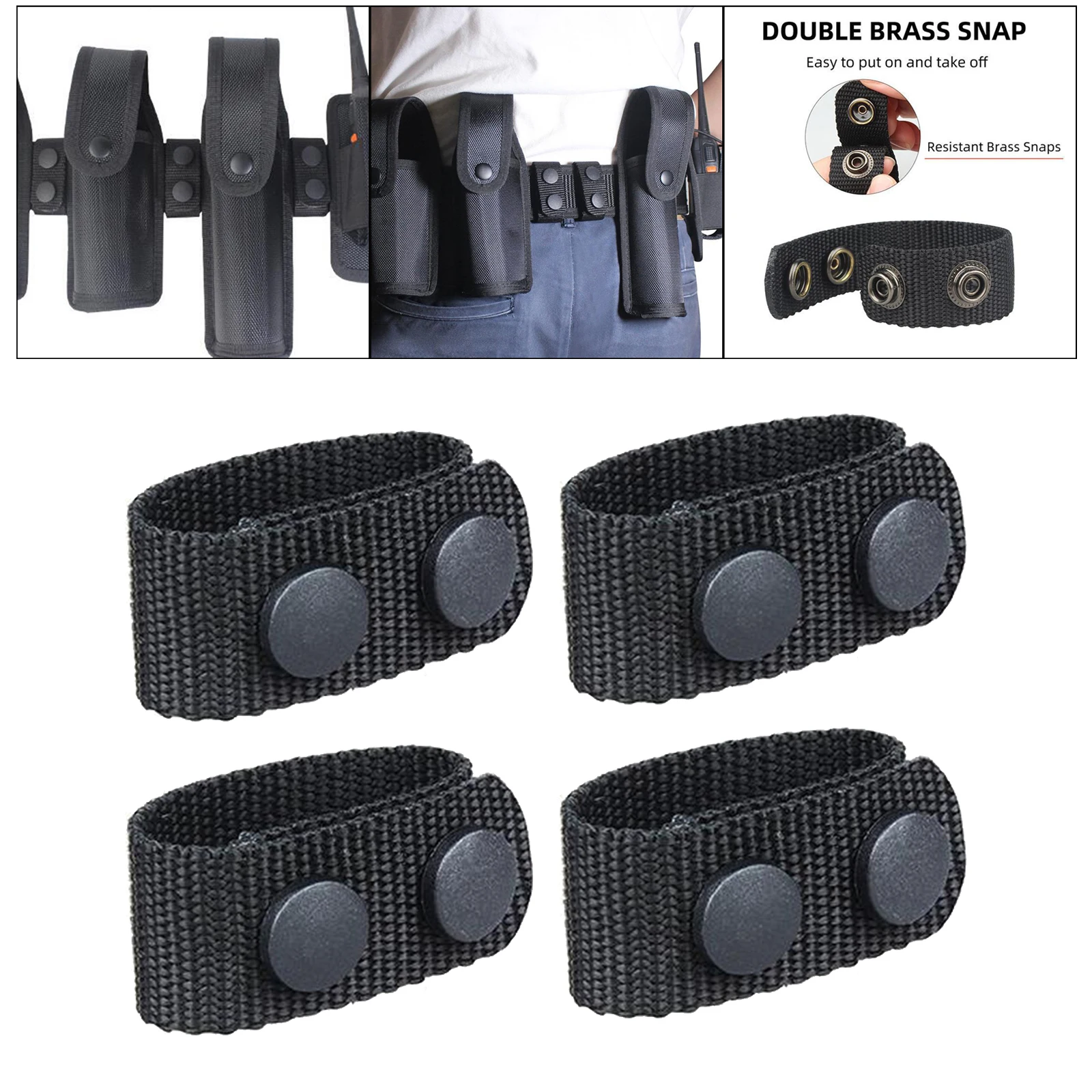 4x Duty Belt Keeper 50mm / 58mm Width Belt Gear Double Snap Belt