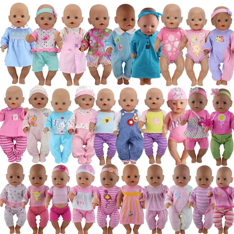 20pcs-set-Fashion-Clothes-Suit-Fit-For-43cm-Baby-New-Born-Doll-17-Inch-Dolls-Clothes