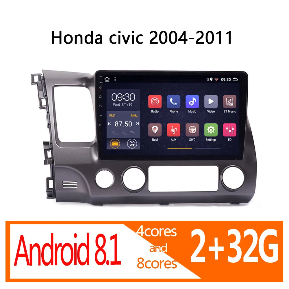 Автомобильное радио android 2G + 32G для HONDA CIVIC 2004 2005 2006 2007 2008 2009 2010 2011 Авторадио