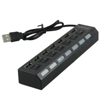 

USB 3.0 HUB 2.0 HUB Multi USB Splitter 7 Port Expander Multiple USB 3 Hub with Power Adapter USB3.0 Hub with Switch