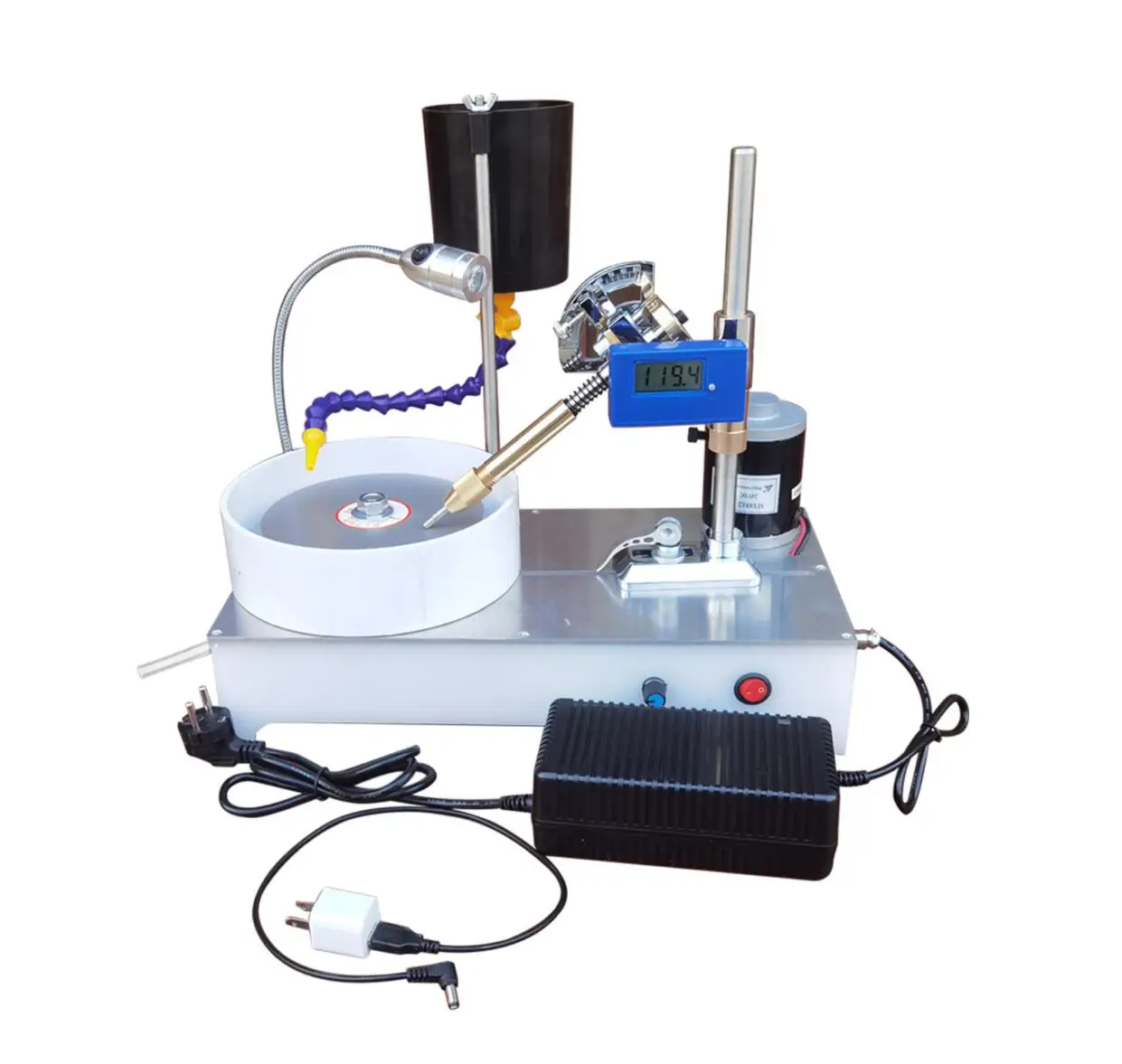 

Precision DC Stepless Speed Gem Angle Grinder Facet Grinding Machine Jewelry Polishing Machine Copper Wire Polishing Machine
