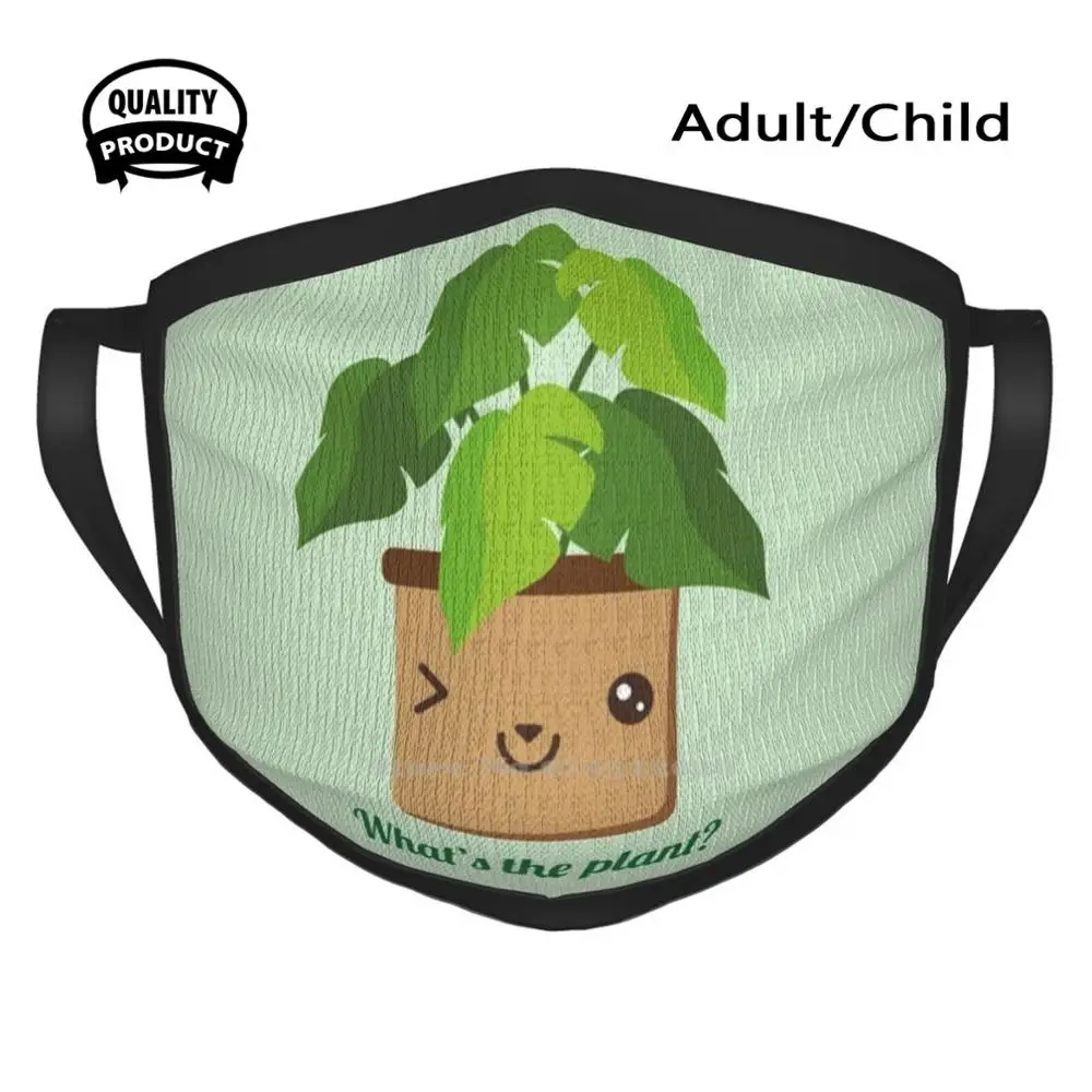 

Это растение подмигает, мягкие теплые зимние маски для рта, забавный цветок, кавайный цветочный горшок