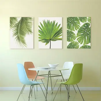 

Tropical Banana Leaf Canvas Painting Fresh Palm Leaves Nordic Green Plant Poster Greenery Wall Picture Room Decoration