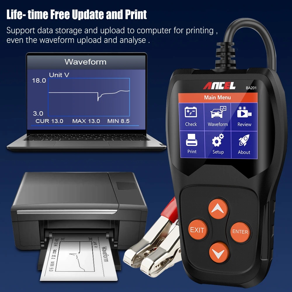 Car Battery Tester Automatic Voltage Test 12V Charging ...