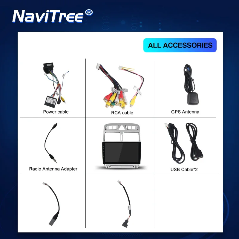 Автомагнитола NaviTree Android9.0 для peugeot 307 307CC 307SW 2004-2013 WiFi Bluetooth gps навигация