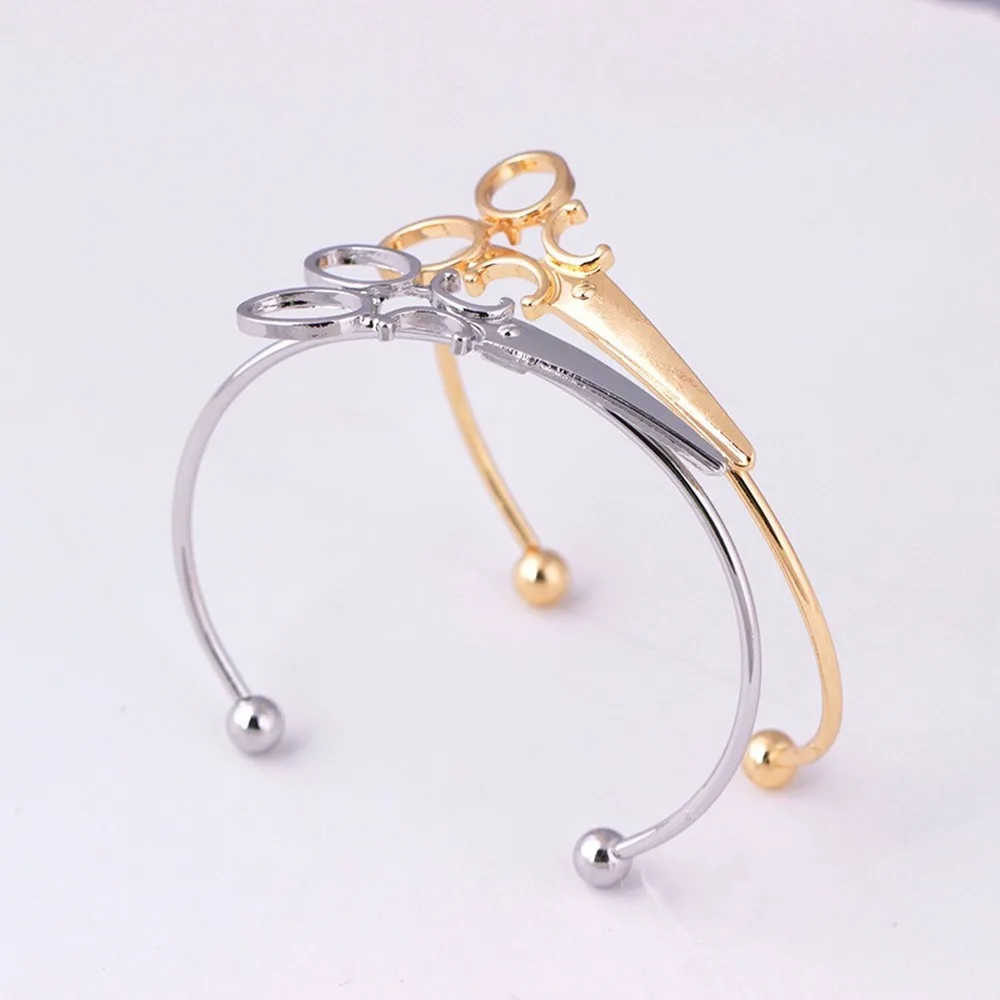 

Free shipping 2020 new style Jewelry Wholesale Personality Scissors Simple Opening Bracelet Fashion Creative Bracelet HWASY1804