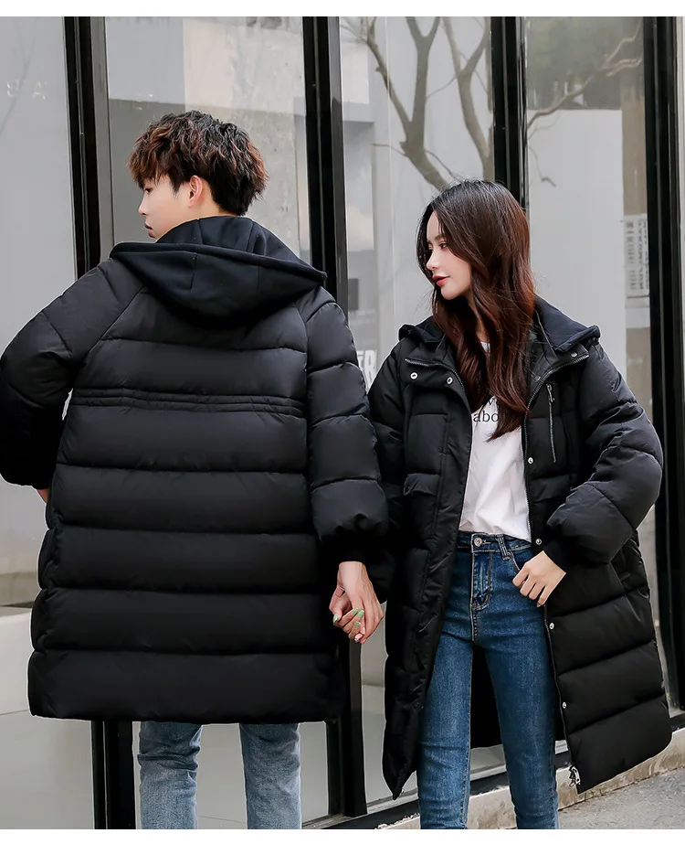 Photo Shoot Mid-length down Feather Cotton-padded Clothes WOMEN'S Dress Thick Loose-Fit Couples Men And Women Winter Large