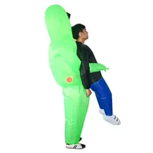 Inflatable Halloween Party Dress Green Alien Pick Me Up Costume Monster Adults Walking Performing Funny Props Suit R7RB