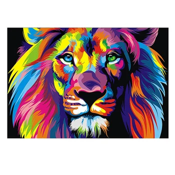 

Full Drill Round Drill 5D Diy Diamond Painting "Colorful Lion" Embroidery Cross Stitch 5D Home Decor Gift