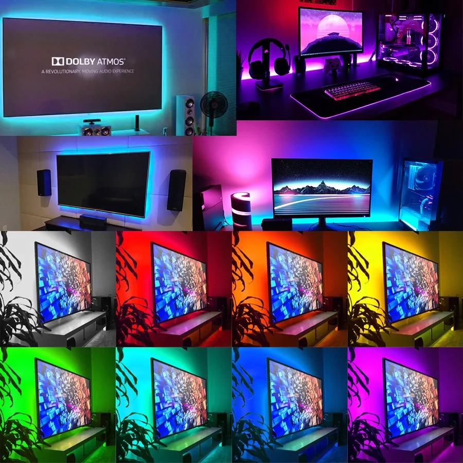 

Умный удлинитель управления музыкой, Wi-Fi, RGB 5050, 12 В, с пультом ДУ