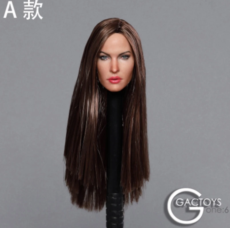 1/6 Scale Head Sculpt Megan Fox for 12'' Action Figure Body Female Sexy Beauty Long Straight Hair GACTOYS | Игрушки и хобби
