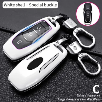 Carbon Fiber Car Smart Key Cover Case Fob Ford Fusion Mondeo Mustang F-150 Explorer Edge Protect Shell 2018 2021 Accessories - Carbon Fiber Car Smart Key Cover Case Fob Ford Fusion Mondeo Mustang F 150 Explorer