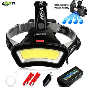 CHEAP PRICE ❤️ 8000LM USB rechargeable LED Headlight 200m Long Lighting Distance Wide Angle COB Head Lamp Lantern For Hike Outdoor Use 2*18650 - discount item 37% OFF Lights & Lighting