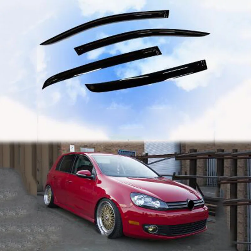 Подходит для Volkswagen 2009-2013 GOLF MK6 Высокое качество Черный акриловый дождевик окно козырек погода щит 4 шт