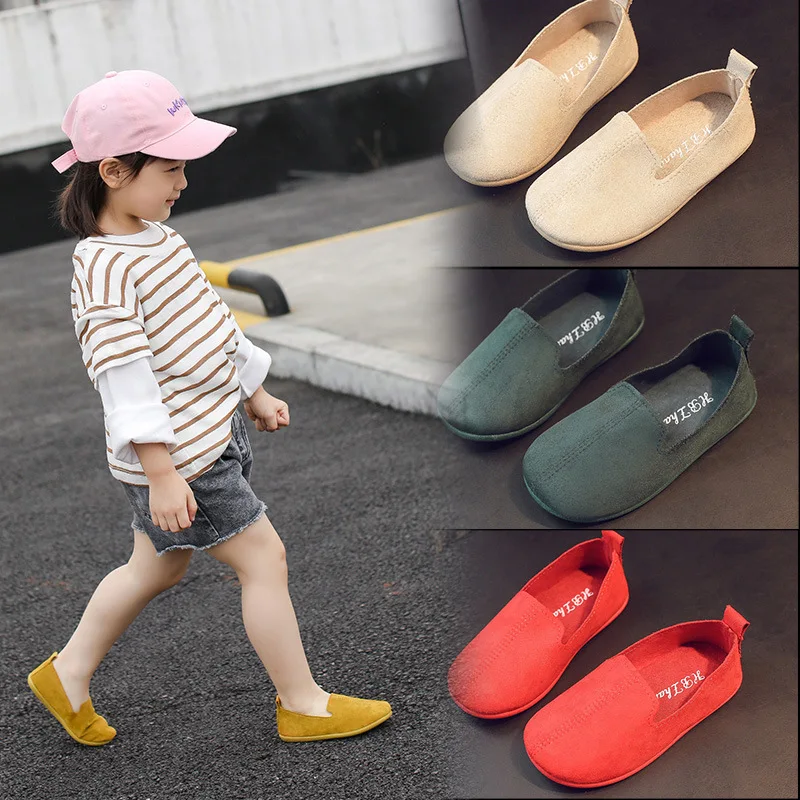 Children Flat Casual Shoes Spring Girls Home Slippers Girls Boys Slip-on Kids Suede Loafers Shoes Baby Moccasin Toddler Shoes