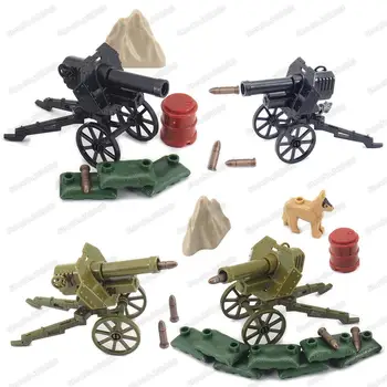 

Special Army Mountain Cannon Shells Building Block Military Assembling WW2 Weapons Figures Equipment Model Moc Gifts Child Toys