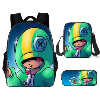 

16 Inch 3pcs/set Leon Game Bag Backpack Multicolor School Bag for Teenagers Students Kids Rucksack Book Bag Bolsa Escolar
