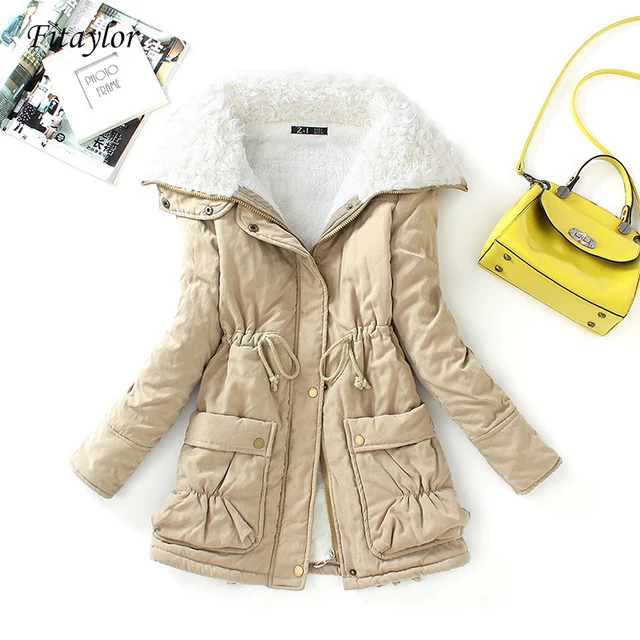 US $22.01 Fitaylor Winter Cotton Coat Women Slim Snow Outwear Medium-long Wadded Jacket Thick Cotton Padded W