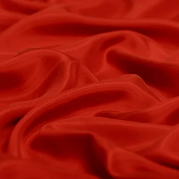 

high quality 100% pure 8mm silk habotai fabric rust red color 114cm width 45" in stock NO.18