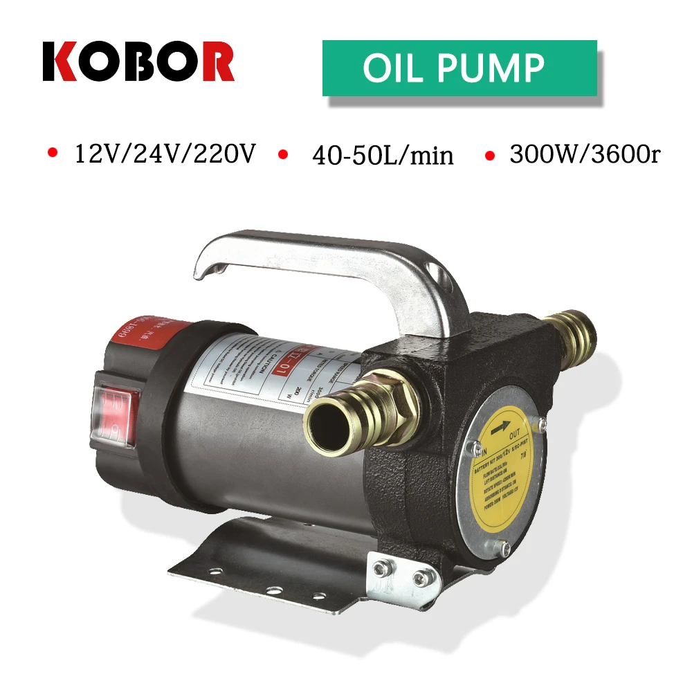 

Oil Pump Dc 12v/24v 200w 50l/min Electric Automatic Transmission High Speed Diesel Fuel Transfer Oil Suction Gear Pump