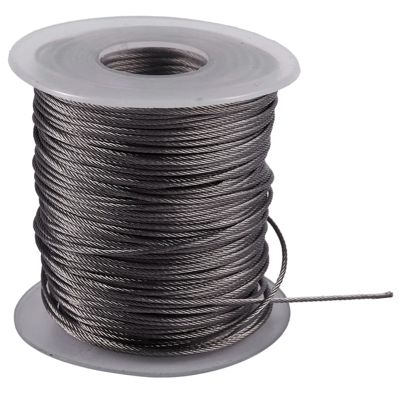 

HHO- Hoisting Lifting 7x7 1mm Dia Stainless Steel Flexible Wire Rope 177Ft