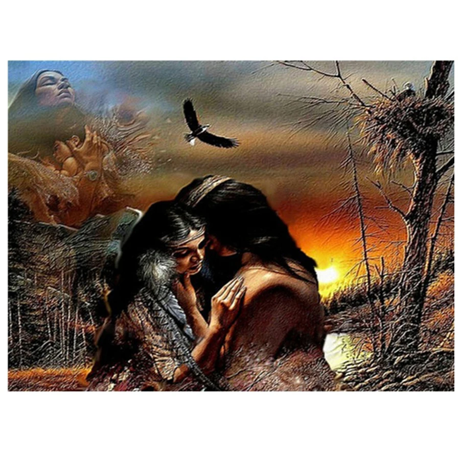 

Square drill full Mosaic rhinestones fantasy 3D Diy diamond painting Indian Couples picture DIY Diamond Embroidery lover AA184