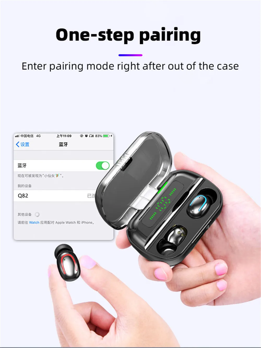 Q82 TWS Bluetooth наушники вкладыши беспроводные наушники Handsfree Bloototh гарнитура Ture беспроводные наушники для телефона Android iOS