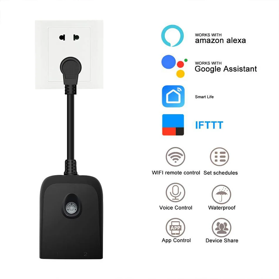 C158 умная розетка Wifi умный дом Открытый Водонепроницаемый Таймер переключатель