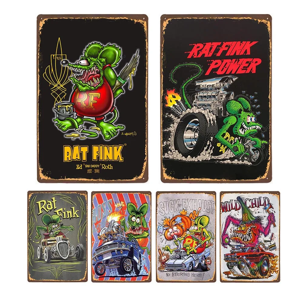 장식 쥐 Fink 금속 빈티지 로그인 레트로 장식 상패 차고 남자 동굴 바 술집..