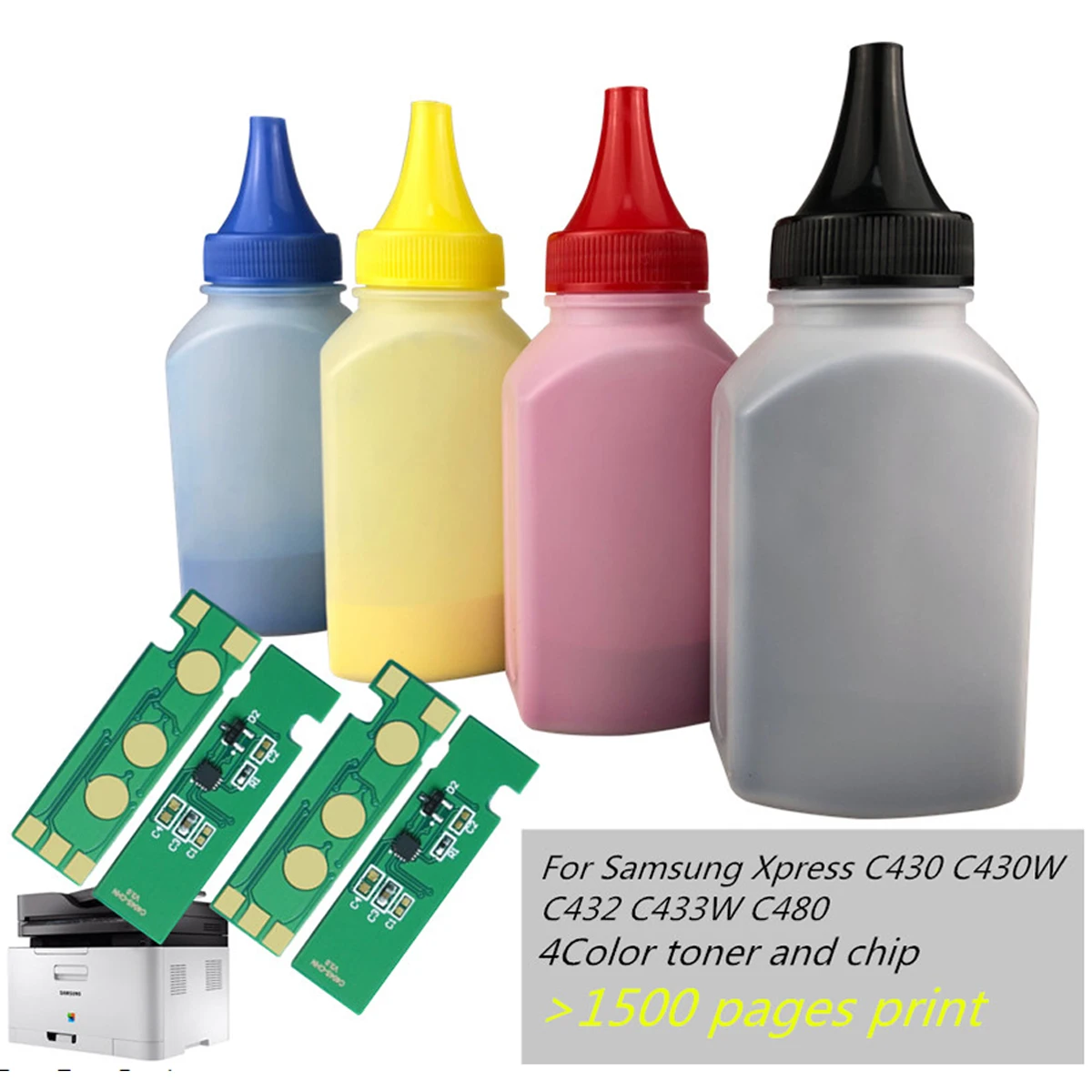 Ricarica Toner In Polvere Per Samsung Xpress C430 C432 C433 C480 C482 C483 Stampante A Colori, Clt404 Clt 404 Clt-K404S Ricarica Toner In Polvere