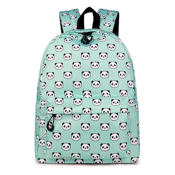 

Fashion Water Resistant Nylon Women Backpack Panda Printing Female School Bags Rucksack Girls Daily College Laptop Bagpack Green