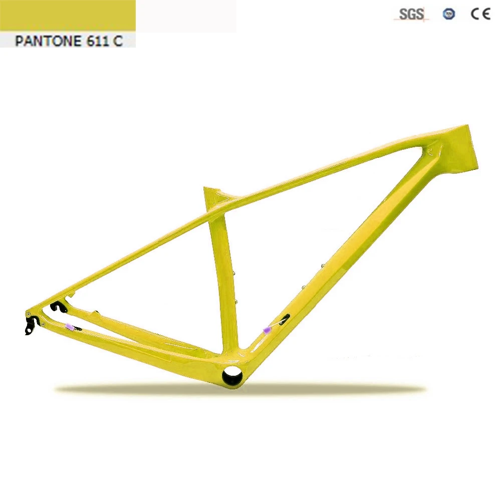 Новинка 29/27. 5er рама карбоновая для горного велосипеда MTB карбоновая рама Размер XS/S/M/L ось через 142x12 диск гоночный Карбон mtb велосипедная Рама - Цвет: Yellow